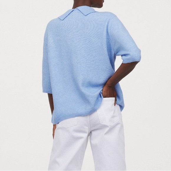 H&M Fine Knit Embellished Button Short Sleeved Sweater Top Sz: XS - Picture 11 of 11